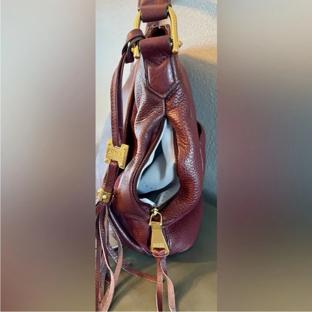 AIMEE KESTENBERG Leather and Suede Tuscany Designer Hobo Bag w/Gold and …